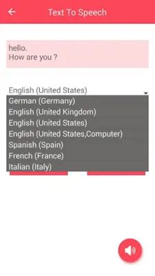 Speech to Text and Text to Speech android App screenshot 3